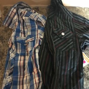 Boys short sleeve flannel shirts 5/6